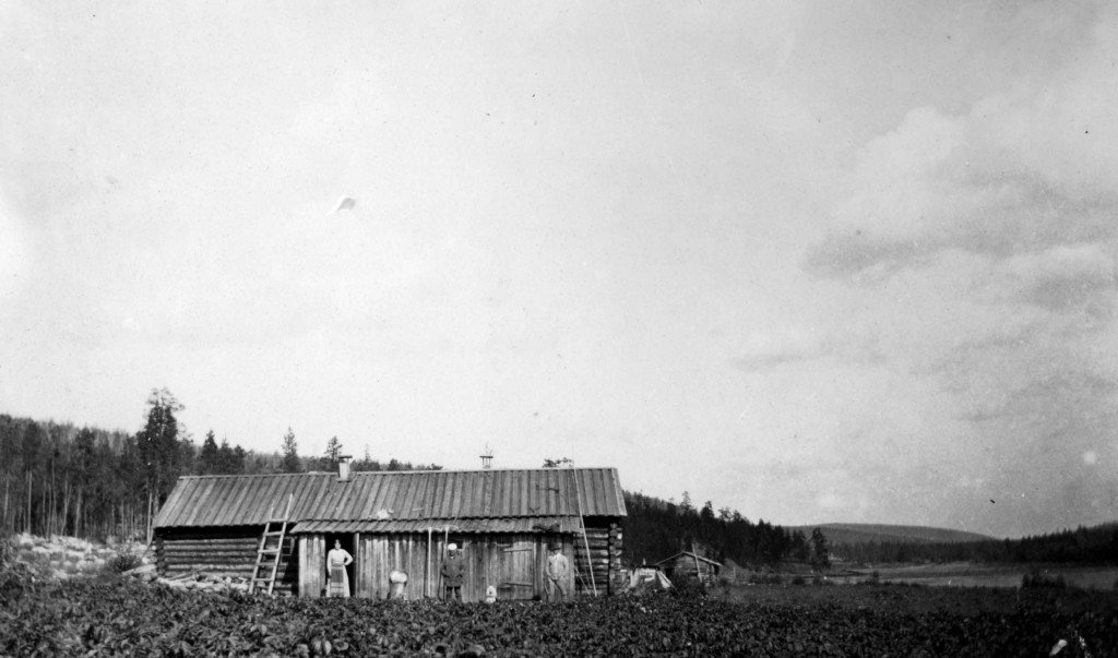 Ritakoksen kämppä 1920-luvun alussa oli Kivekkään unelma Lapin kullankaivun keskuksesta. Kuva Charles Hill/Sjöblomien kuva-arkisto.