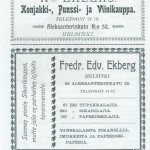 Ekbergin ilmoituksia Suomen Matkailijayhdistyksen vuosikirjassa 1889
