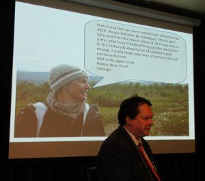 Solange van der Moer lähetti oman kiitoksensa Lemmenjoelta otetun kuvansa kanssa.